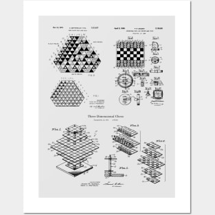 Chess Board Game Patent Print Posters and Art